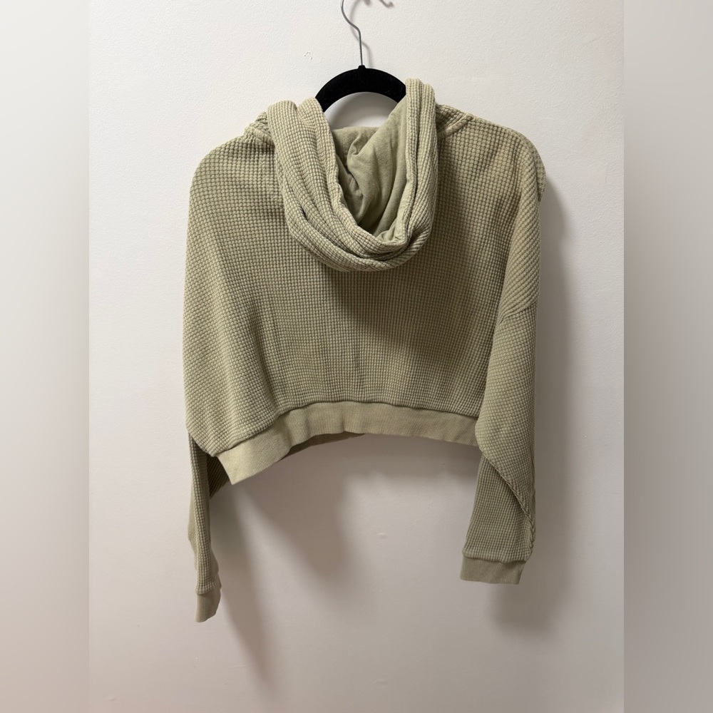 NWT BDG Urban Outfitters Leah Waffle Knit Zip Up Hoodie Sweatshirt - Picture 7 of 8
